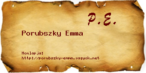 Porubszky Emma névjegykártya