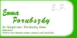 emma porubszky business card